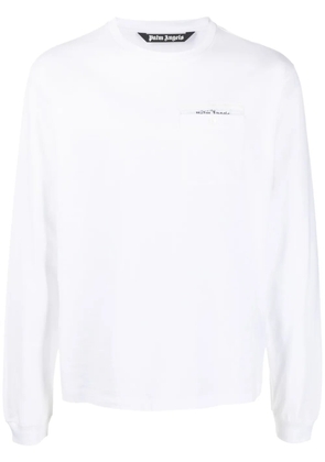 Palm Angels logo-patch long-sleeve T-shirt - White