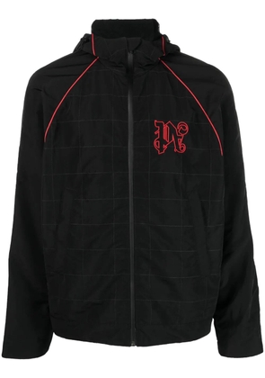 Palm Angels logo-embroidered shell jacket - Black