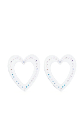 SafSafu Big Heart crystal-embellished earrings - Neutrals