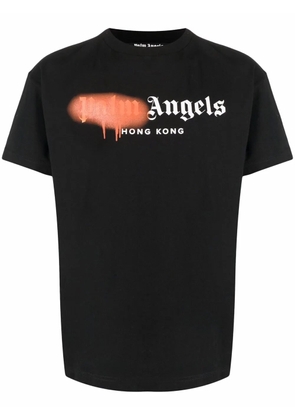 Palm Angels Hong Kong sprayed-logo T-shirt - Black