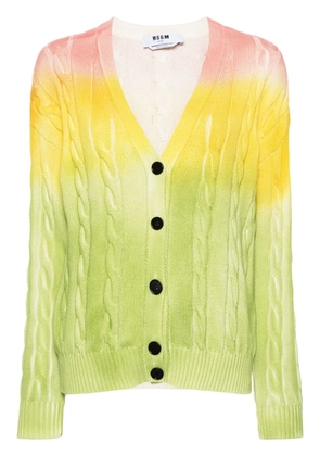 MSGM cable-knit cardigan - Yellow