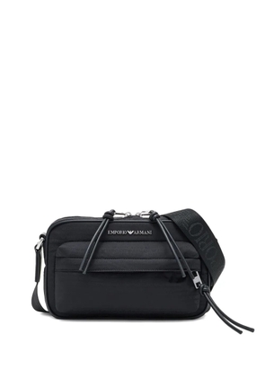 Emporio Armani logo-plaque crossbody messenger bag - Black