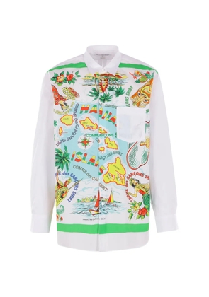 Comme des Garçons Homme graphic-print poplin shirt - White