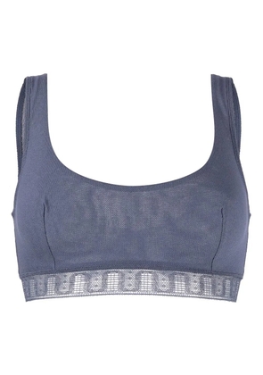 ERES Chiffon crop-top bra - Blue