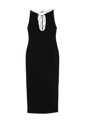 Rowen Rose keyhole-neck sleeveless midi dress - Black