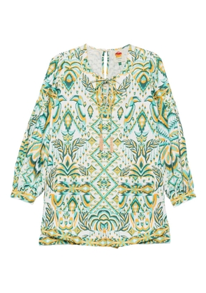 FARM Rio Tropical Tapestry playsuit - Blue