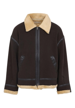 Mastermind World skull-embellished fleece jacket - Brown