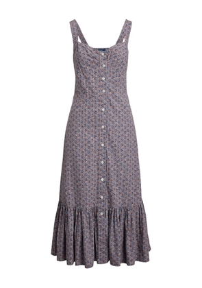 Polo Ralph Lauren floral-print button-front dress - Purple