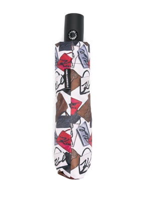 Karl Lagerfeld logo-print umbrella - Pink