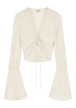 Donde Esteban silk cropped blouse - Neutrals