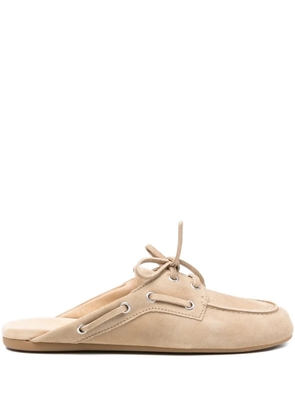 Miu Miu lace-up mules - Neutrals