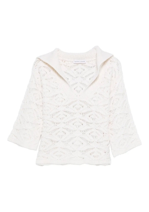 TABARONI CASHMERE open-knit sweater - White