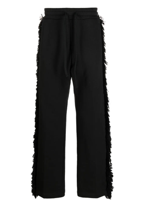 RITOS frayed-stripes straight-leg trousers - Black