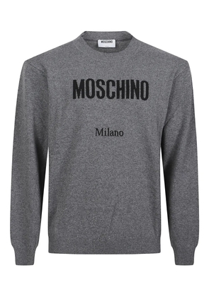Moschino logo-jacquard long-sleeve sweater - Grey