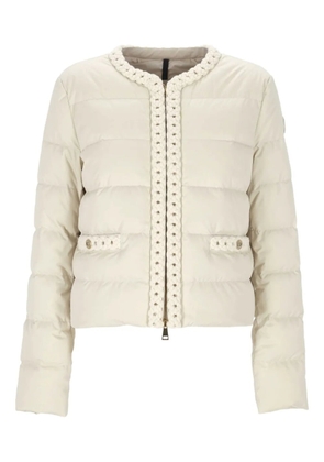 Moncler braid-trimmed quilted jacket - Neutrals