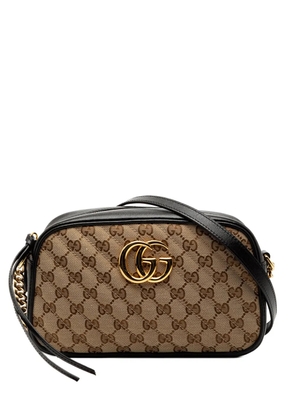 Gucci Pre-Owned 2016-2026 Small GG Marmont Matelasse GG Canvas and Leather crossbody bag - Brown