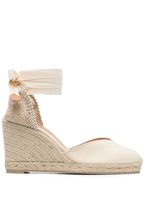 Castañer tie-fastening wedge sandals - Neutrals