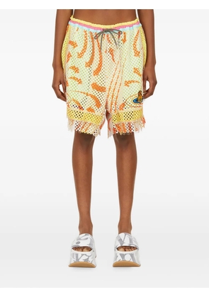Vivienne Westwood Orb-appliqué mesh shorts - Yellow