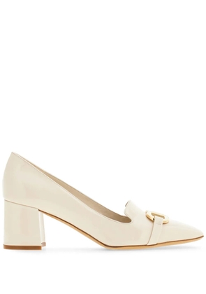 Ferragamo 60mm Gancini-plaque leather pumps - Neutrals
