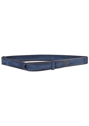 Orciani washed leather belt - Blue