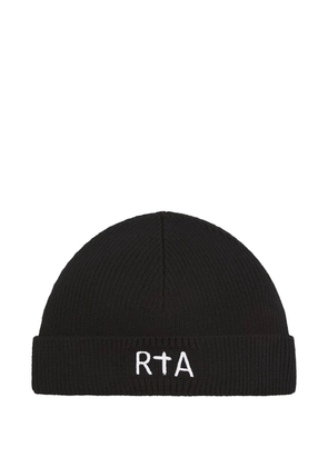 RTA Zion logo-embroidery beanie hat - Black