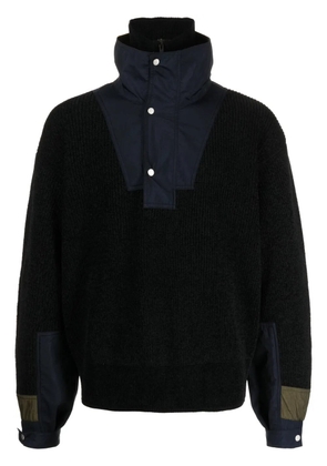 CROQUIS contrast-panel knit jumper - Blue