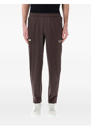 Ea7 Emporio Armani logo print track pants - Brown