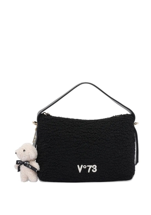 V°73 teddy-charm textured tote bag - Black