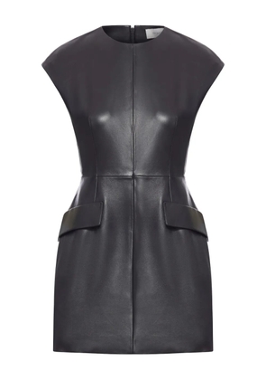 Sportmax flap-pocket leather mini dress - Black