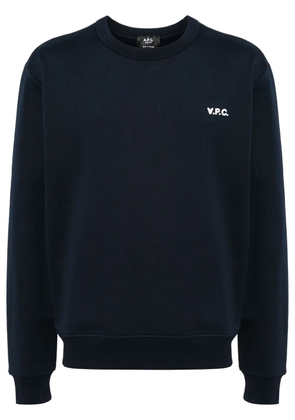 A.P.C. flocked-logo sweatshirt - Blue