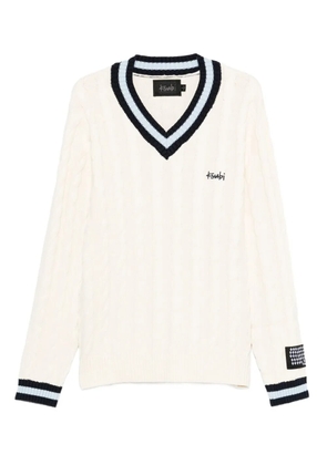 Ksubi cable-knit V-neck sweater - White