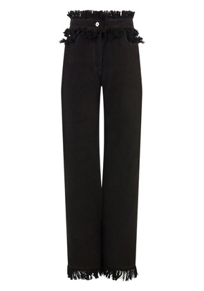 Ferragamo fringed straight-leg jeans - Black