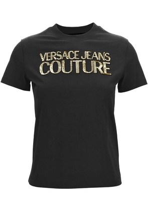 Versace Jeans Couture sequin-logo cotton T-shirt - Black