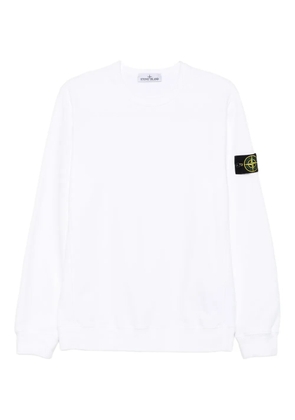 Stone Island 6100028 logo-patch crew-neck sweatshirt - White