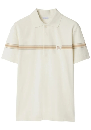 Burberry striped cotton polo shirt - Neutrals