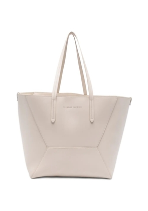 Brunello Cucinelli BC Duo geometric leather tote bag - Neutrals