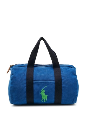 Polo Ralph Lauren embroidery canvas duffle bag - Blue