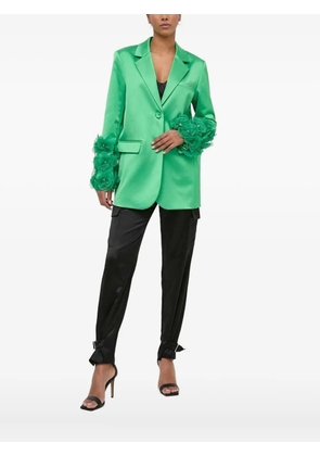 Custommade Francine satin flower-embellished blazer - Green