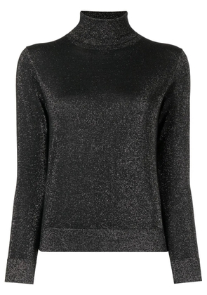 N.Peal metallic-thread rollneck jumper - Black