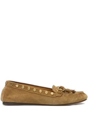 ISABEL MARANT tassel studded loafers - Brown