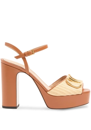 Valentino Garavani VLogo-plaque platform sandals - Brown