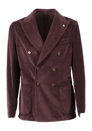 BRANDO double-breasted corduroy blazer - Purple
