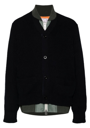 sacai layered bomber jacket - Blue