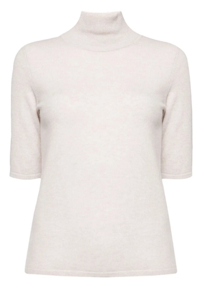 N.Peal mock-neck knitted top - Neutrals