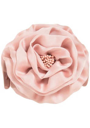 Jennifer Behr Rose floral-appliquéd jaw clip - Pink