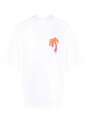 Palm Angels spray-effect logo-print T-shirt - White