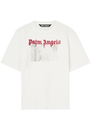 Palm Angels Portrait Pencil cotton T-shirt - White