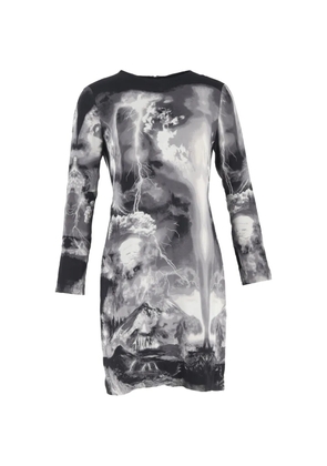 Alexander McQueen Pre-Owned storm-print silk mini dress - Grey