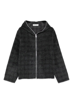 OUR LEGACY check-pattern zip-fastening hoodie - Grey