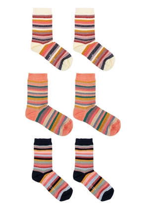 PS Paul Smith Swirl-pattern socks (pack of three) - Neutrals
